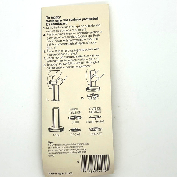 Sewing Bee By Talon Decorative Snaps With Attaching Tool 3 sets of 6 NIP - Picture 5 of 5